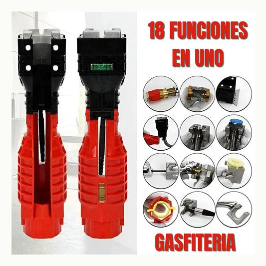 Llave Multifuncional Para Gasfitería 18 en 1